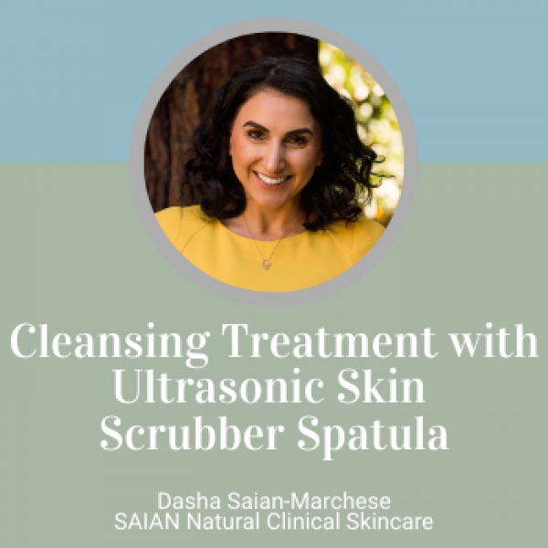 Cleansing treatment with Saian skincare&#039;s ultrasonic skin scrubber spatula